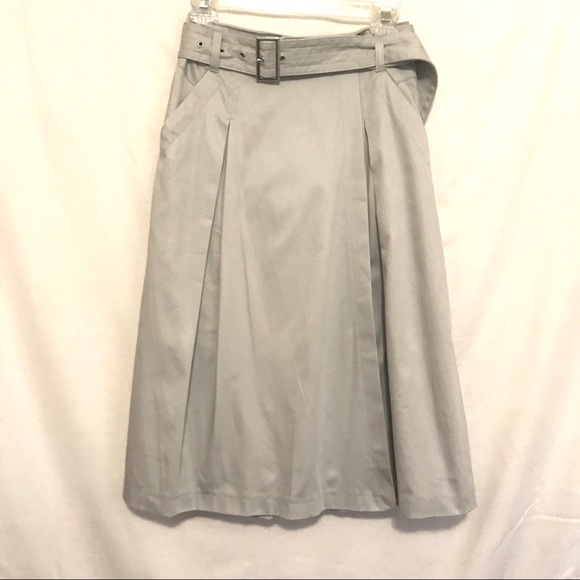 White House Black Market Dresses & Skirts - WHITE HOUSE BLACK MARKET grey wrap belted skirt